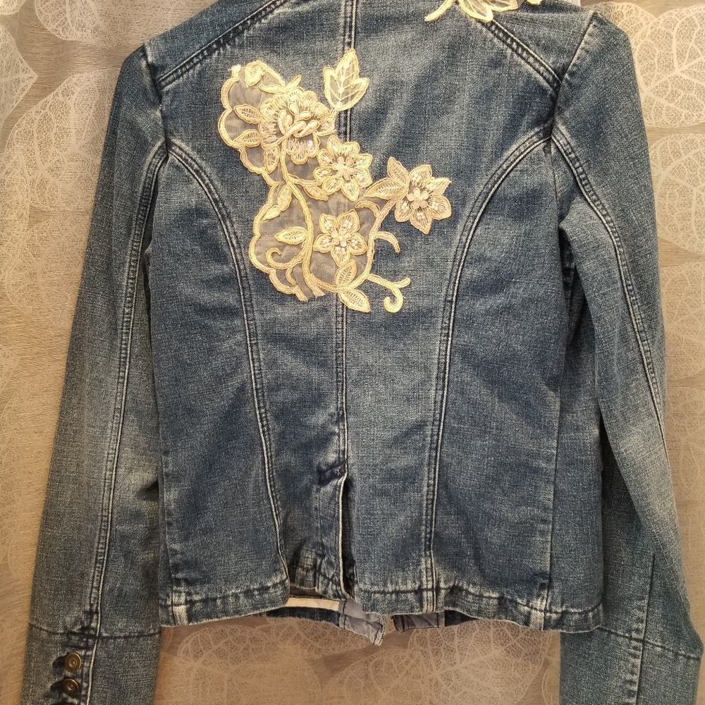 Application on denim jacket